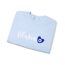 Load image into Gallery viewer, Unisex Heavy Blend™ Crewneck Sweatshirt: Filakia Mati Heart- White Font