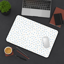 Load image into Gallery viewer, Desk Mat: White with Gold Moon and Watercolor Mati Pattern