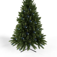 Load image into Gallery viewer, Greek Monogram Acrylic Ornament: P-Rho Blue Letter with Watercolor Mati Design