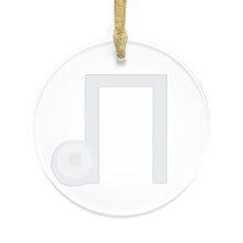 Load image into Gallery viewer, Greek Monogram Acrylic Ornament: Π-Pi Blue Letter with Watercolor Mati Design