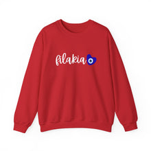 Load image into Gallery viewer, Unisex Heavy Blend™ Crewneck Sweatshirt: Filakia Mati Heart- White Font