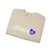 Load image into Gallery viewer, Unisex Heavy Blend™ Crewneck Sweatshirt: Filakia Mati Heart- White Font