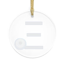 Load image into Gallery viewer, Greek Monogram Acrylic Ornament: Ξ-Xi Blue Letter with Watercolor Mati Design