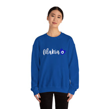 Load image into Gallery viewer, Unisex Heavy Blend™ Crewneck Sweatshirt: Filakia Mati Heart- White Font