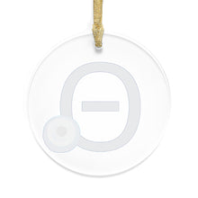 Load image into Gallery viewer, Greek Monogram Acrylic Ornament: Θ-Theta Blue Letter with Watercolor Mati Design