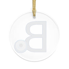 Load image into Gallery viewer, Greek Monogram Acrylic Ornament: B-Beta Blue Letter with Watercolor Mati Design