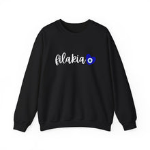 Load image into Gallery viewer, Unisex Heavy Blend™ Crewneck Sweatshirt: Filakia Mati Heart- White Font