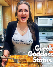 Load image into Gallery viewer, Women's Racerback Tank: PASTITSIO-Black