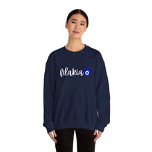 Load image into Gallery viewer, Unisex Heavy Blend™ Crewneck Sweatshirt: Filakia Mati Heart- White Font