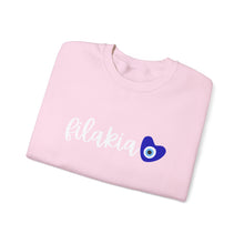 Load image into Gallery viewer, Unisex Heavy Blend™ Crewneck Sweatshirt: Filakia Mati Heart- White Font