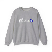 Load image into Gallery viewer, Unisex Heavy Blend™ Crewneck Sweatshirt: Filakia Mati Heart- White Font