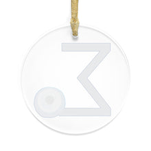 Load image into Gallery viewer, Greek Monogram Acrylic Ornament: Σ-Sigma Blue Letter with Watercolor Mati Design