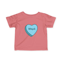Load image into Gallery viewer, Conversation Heart Name Infant Fine Jersey Tee – Blue Heart