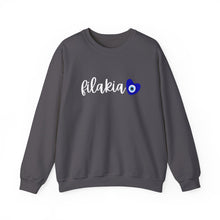 Load image into Gallery viewer, Unisex Heavy Blend™ Crewneck Sweatshirt: Filakia Mati Heart- White Font