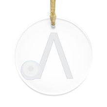 Load image into Gallery viewer, Greek Monogram Acrylic Ornament: Λ-Lambda Blue Letter with Watercolor Mati Design