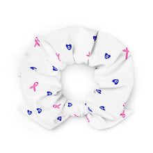 Load image into Gallery viewer, Scrunchie: Mati Heart Breast Cancer Ribbon-White