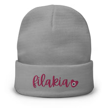 Load image into Gallery viewer, Embroidered Beanie: Filakia Breast Cancer Awareness