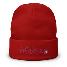 Load image into Gallery viewer, Embroidered Beanie: Filakia Breast Cancer Awareness