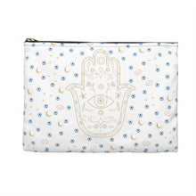 Cargar imagen en el visor de la galería, Accessory Pouch: Watercolor Mati with Gold Hamsa