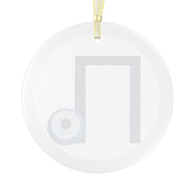 Load image into Gallery viewer, Greek Monogram Glass Ornament: Π-Pi Blue Letter With Mati Design