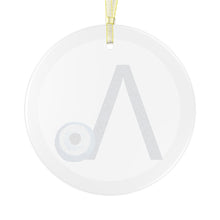 Load image into Gallery viewer, Greek Monogram Glass Ornament: Λ-Lamda Blue Letter With Mati Design