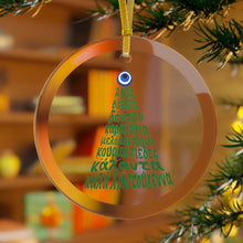 Load image into Gallery viewer, Greek Christmas Tree with Mati Topper- Glass Ornament