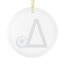 Load image into Gallery viewer, Greek Monogram Glass Ornament: Δ-Delta Blue Letter With Mati Design