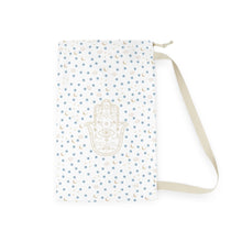 Load image into Gallery viewer, Laundry Bag: Gold Hamsa with Watercolor Mati Pattern