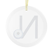Load image into Gallery viewer, Greek Monogram Glass Ornament: Ν-Nu Blue Letter With Mati Design