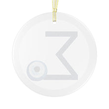 Load image into Gallery viewer, Greek Monogram Glass Ornament: Σ-Sigma Blue Letter With Mati Design