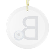 Load image into Gallery viewer, Greek Monogram Glass Ornament: B-Beta Blue Letter With Mati Design