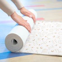 Load image into Gallery viewer, Foam Yoga Mat: Gold Zodiac-White