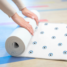 Load image into Gallery viewer, Foam Yoga Mat: Watercolor Mati Print-White