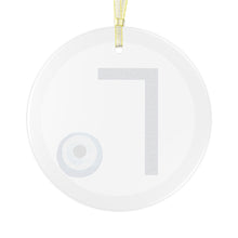 Load image into Gallery viewer, Greek Monogram Glass Ornament: Γ-Gamma Blue Letter With Mati Design