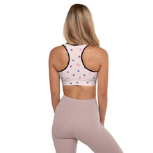 Load image into Gallery viewer, Sports Bra: Mati Heart with Breast Cancer Ribbon-Light Pink