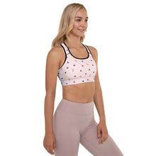 Load image into Gallery viewer, Sports Bra: Mati Heart with Breast Cancer Ribbon-Light Pink