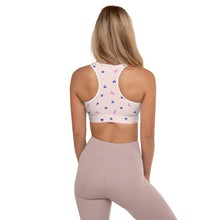 Load image into Gallery viewer, Sports Bra: Mati Heart with Breast Cancer Ribbon-Light Pink