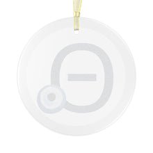 Load image into Gallery viewer, Greek Monogram Glass Ornament: Θ-Theta Blue Letter With Mati Design