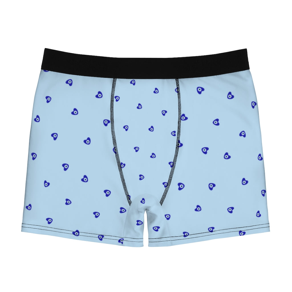 Men's Boxer Briefs: Mati Heart with Blue Background