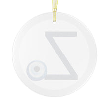 Load image into Gallery viewer, Greek Monogram Glass Ornament: Ζ-Zeta Blue Letter With Mati Design