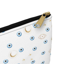 Load image into Gallery viewer, Accessory Pouch: Watercolor Mati with Gold Hamsa
