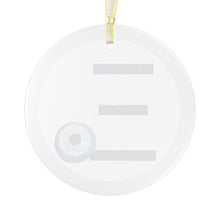 Load image into Gallery viewer, Greek Monogram Glass Ornament: Ξ-XI Blue Letter With Mati Design