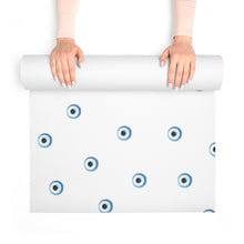 Load image into Gallery viewer, Foam Yoga Mat: Watercolor Mati Print-White