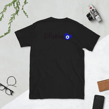 Load image into Gallery viewer, Short-Sleeve Unisex T-Shirt: Koukles Podcast Logo with Filakia on Back
