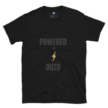 Load image into Gallery viewer, Short-Sleeve Unisex T-Shirt: Powered by Ouzo-Black