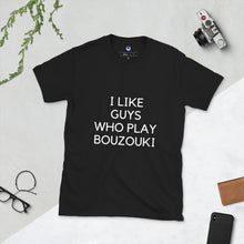 Load image into Gallery viewer, Short-Sleeve Unisex T-Shirt: Bouzouki Love-White