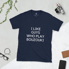 Load image into Gallery viewer, Short-Sleeve Unisex T-Shirt: Bouzouki Love-White