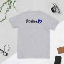 Load image into Gallery viewer, Short-Sleeve Unisex T-Shirt: Koukles Podcast Logo with Filakia on Back