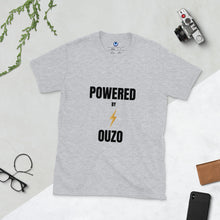 Load image into Gallery viewer, Short-Sleeve Unisex T-Shirt: Powered by Ouzo-Black