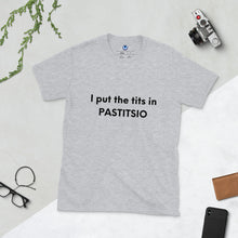 Load image into Gallery viewer, Short-Sleeve Unisex T-Shirt: PATITSIO- Black